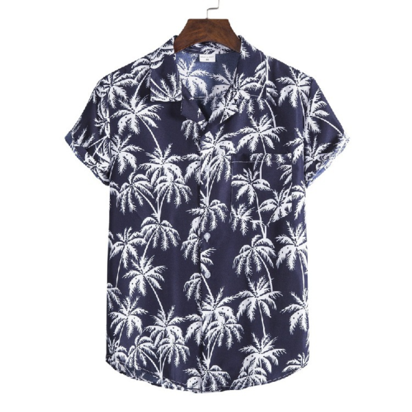 Men's: Hawaiian Beach Suit Collar Short Sleeve Floral Shirt - Image 4