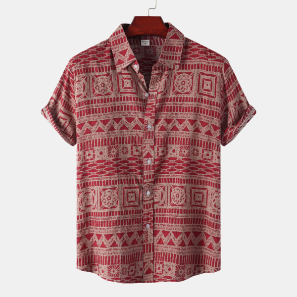 Men's:Plus Size Short Sleeve Floral Shirt - Image 4