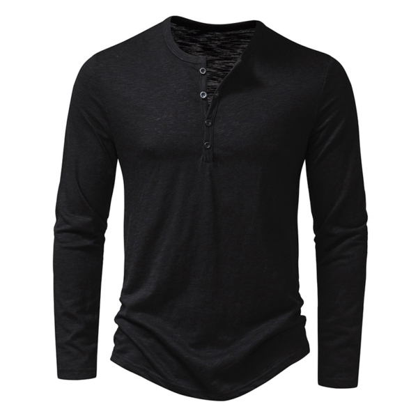 Mens Clothing: Long Sleeve T-shirt Fashion Button