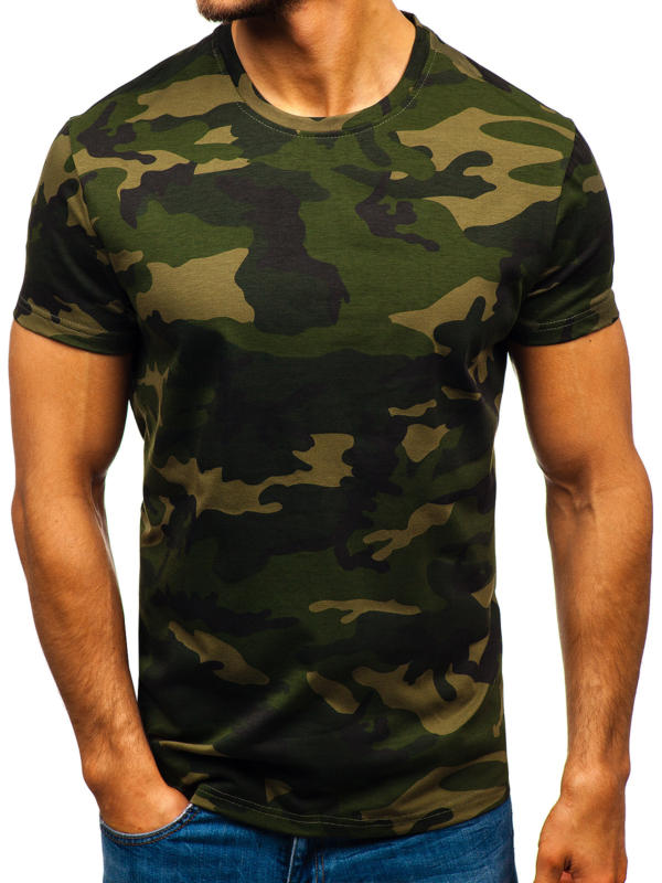 Digital Printing Camouflage Round Neck Casual Short Sleeve