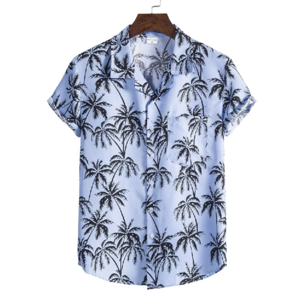 Men's: Hawaiian Beach Suit Collar Short Sleeve Floral Shirt - Image 2