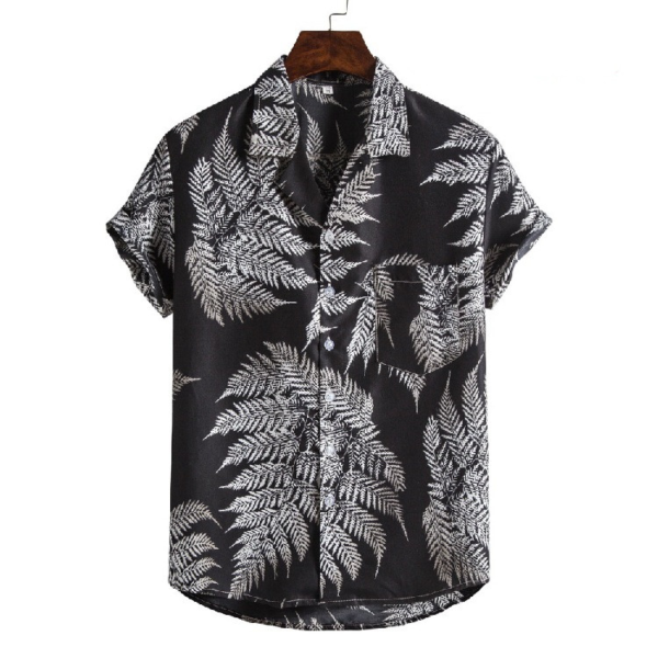 Men's: Hawaiian Beach Suit Collar Short Sleeve Floral Shirt - Image 7