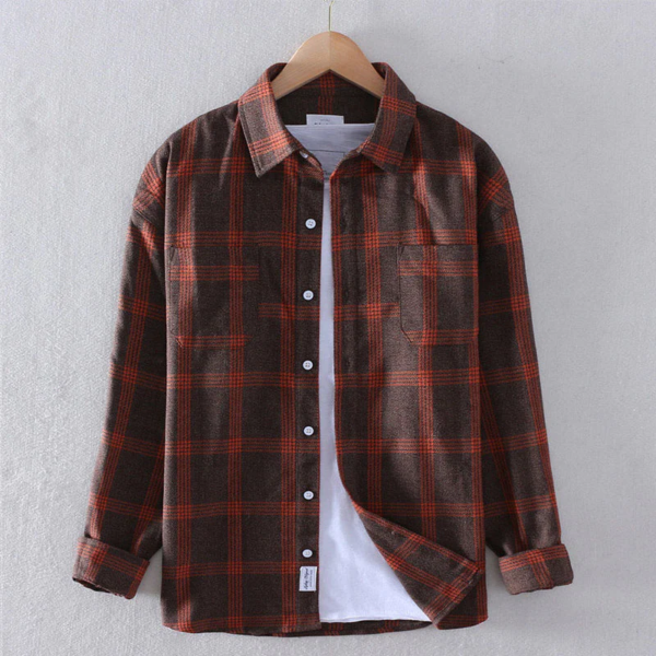 Men's: Fashion Casual Plaid Long Sleeve Shirt - Image 3