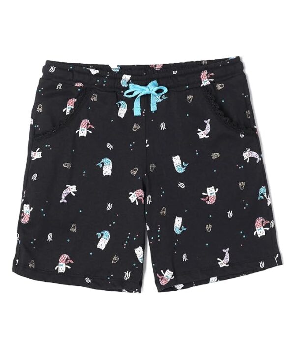 Jockey RG03 Girl's: Super Combed Cotton Relaxed Fit Printed Shorts