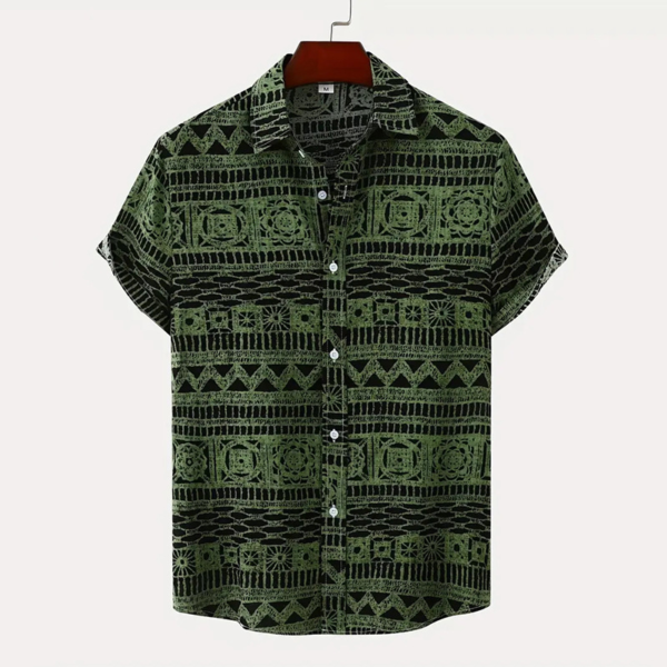 Men's:Plus Size Short Sleeve Floral Shirt - Image 3